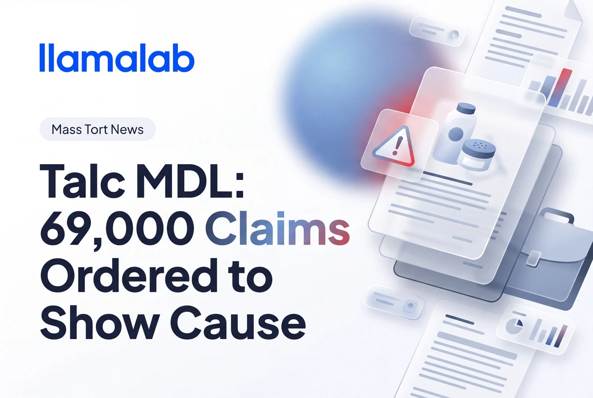 Talc MDL: 69,000 Claims Face Show-Cause Order